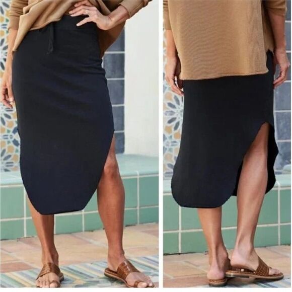 FRANK & EILEEN Skirt Women Size Small Unforgettable Donegal Terry Gray - Picture 1 of 9